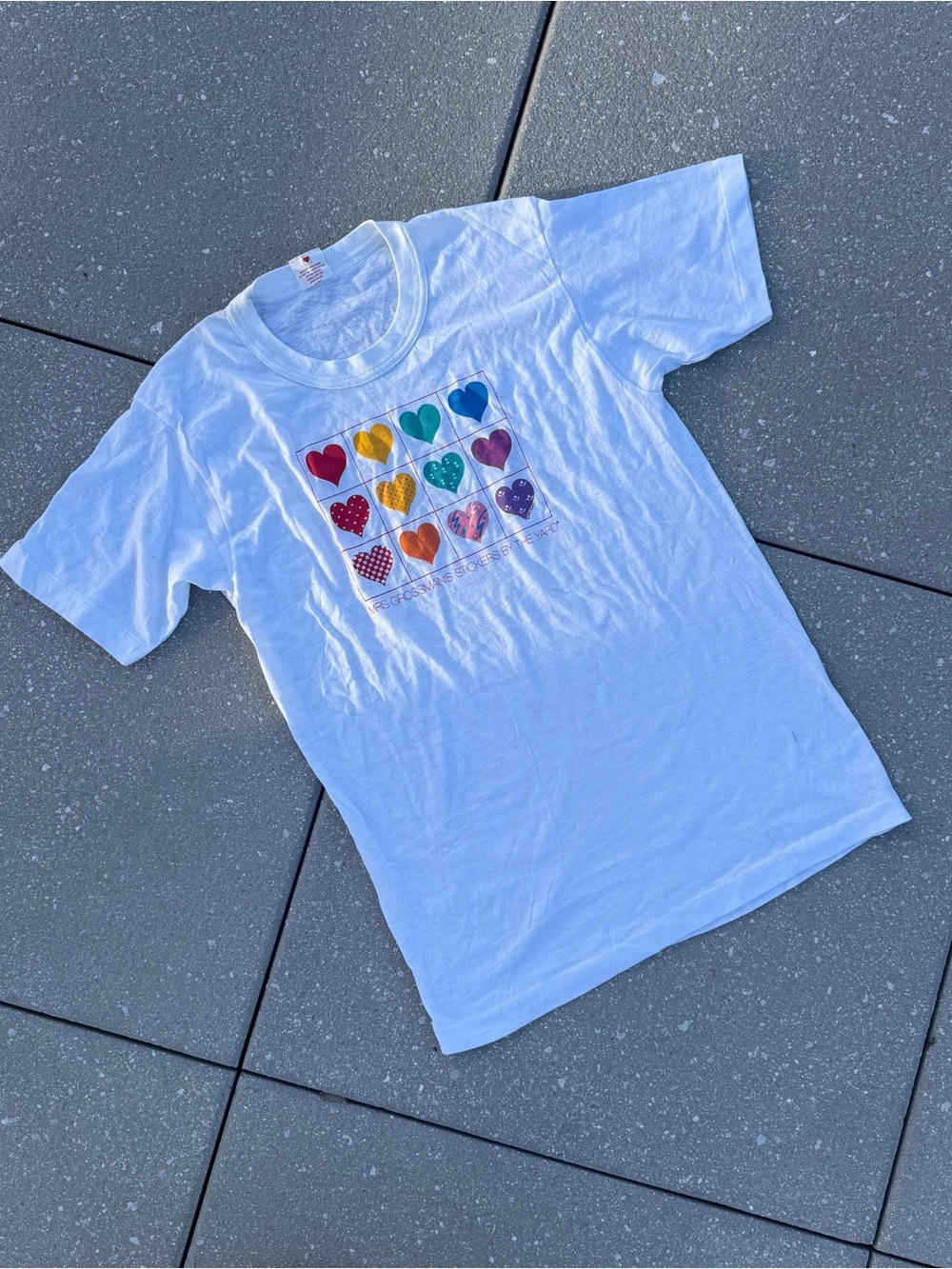 Mrs. Grossmans Stickers by the Yard Vintage Hearts Graphic Tee Shirt